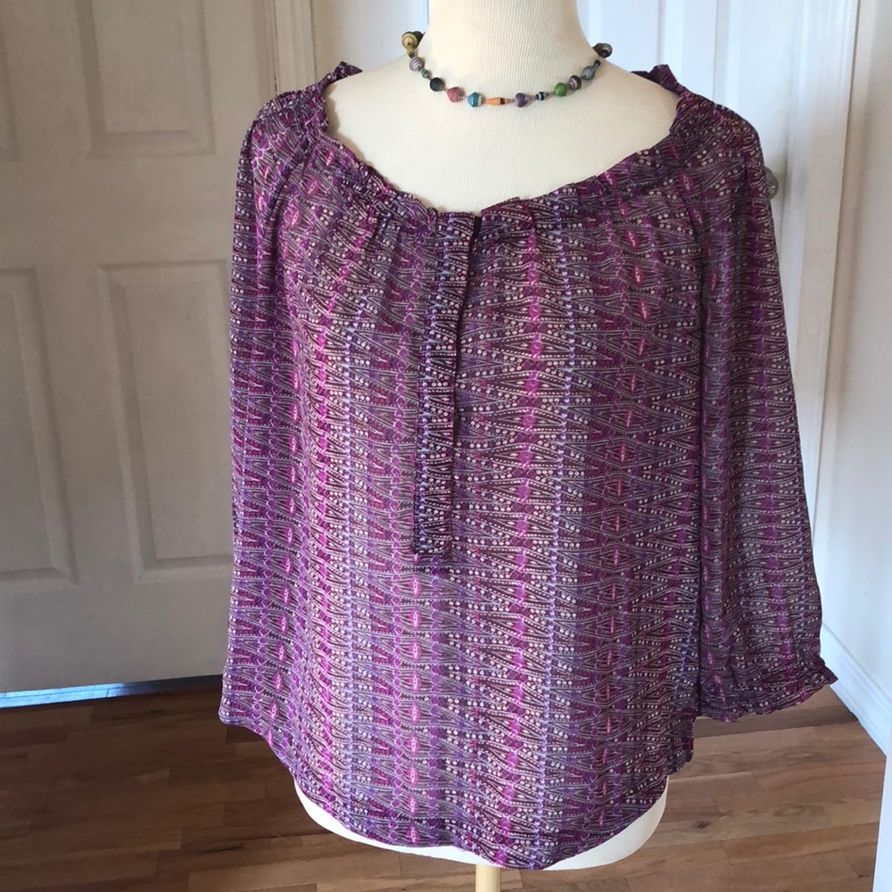 American Eagle Boho sheer medium retro print - Picture 3 of 7